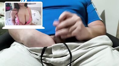 Amateur POV Latina stepdaughter chokes big natural tits blowjob while mom is away