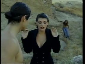 Hot brunette gets her ass drilled during hardcore gang bang outdoors