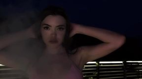 Beautiful smile and sexy smoking
