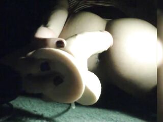 femboy gets creamed then cum from sex tool