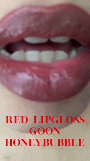 Applying Red Lipgloss Lip Fetish, Gooning, Femdom, Findom