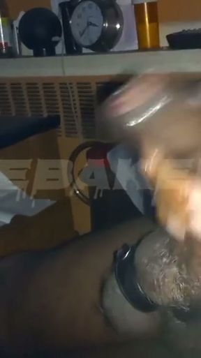 Jerkin' My Big Fat Uncut Black Dick &amp; Cummin'   Clip 1