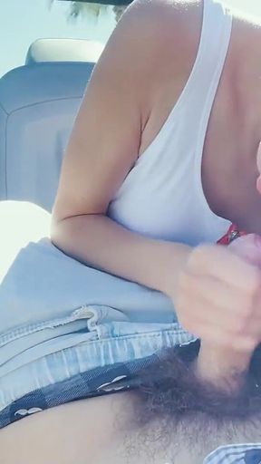 Wife Driving While Her GF Suck My Cock