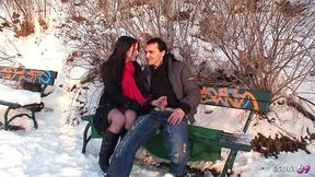 petite teen lost bet and have no condom outdoor sex with stranger old and ugly guy