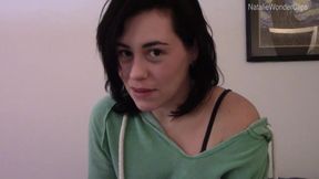 Stepsister practices her cock sucking skills on stepbrother's dick