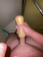 Playing with toy in shower