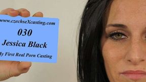 ”Jessica at her first porn casting”