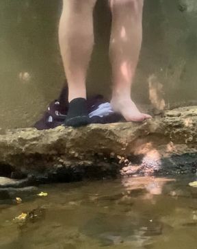 Worthless Closeted Sissy Crossdressing Slut Playing with Clitty Outdoor When Told to Send a Video