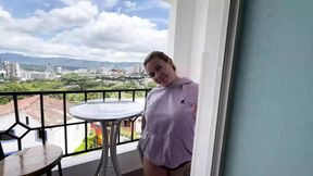 My horny stepbrother masturbates while he spies on me and fucks me with his big cock until he makes me creampie