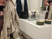 In the hall in black lingerie