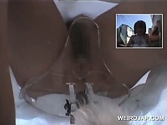Asian teeny riding the bike with no panties gets very wet