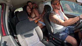 Ted Hitched a Ride with the Couple Mari and Chell and Scored a Hot Young Woman in the Back Seat-candy Debby.