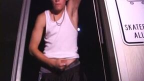 ”Exhibitionist Lance Jerking Off Outside”