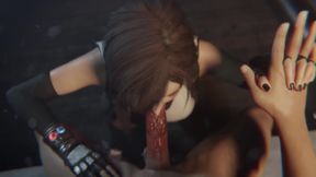 Tifa Lockhart Facial Goth black Lipstick