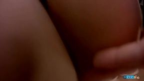 Showing off her black lingerie before she gets plowed super hard