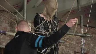 Bound twink gets blindfolded and jerked off by dominant master