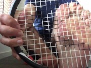 I hope I am causing a little racquet - trying something a little different tennis racquet and ball