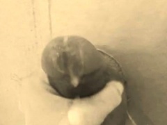 homemade gloryhole handjob with big cumshot
