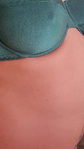 Green Nylon and Lace Panties and Bra, POV