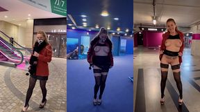 apres un bon diner, direction le parking en ma chatte, mon cul et mes seins