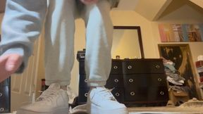 Dirty White Sock Airforce Sneaker Humiliation 🧦💕
