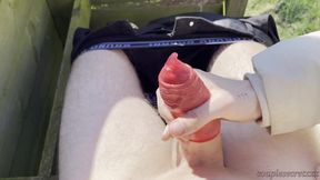 OUTDOOR photoshoot escalates ???????? HANDJOB on the HIGH SEAT with CONDOM
