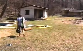 Girl like to suck and gets spanked outside.