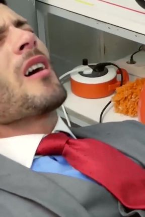 Menatplay blond Kayden Gray anal fucks suited stud Andy Star