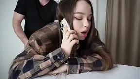 Stepsister gets hammered while on the phone