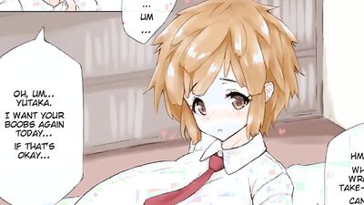 Watch this steamy babe with massive tits lactate while feeding her man