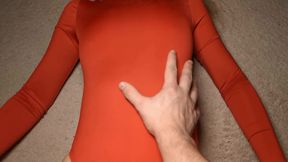 POV rubbing and fucking a girl's pussy with a big cumshot at the end