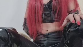 I masturbate wearing leather pants while chewing gum and making big bubbles.