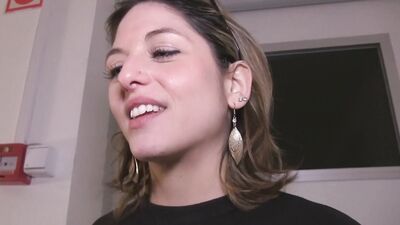 Public Agent French tourist CHEATS while her Boyfriend waits for her in a restaurant