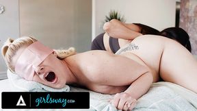 GIRLSWAY - Upset Casey Calvert Caught April O&#039;Neil Eating Blindfolded Wife Charlotte Stokely&#039;s Pussy