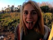 Drinking pee in public, risky through the streets of the city, countryside and gardens! 4k 60fr REAL