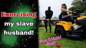 Exercising my Femdom Slave Outdoors - Public Humiliation