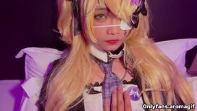 Genshin femboy Fischl gets destroyed with a big cock until he gushes cum everywhere