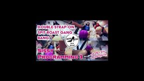 Sissy Programming 3 Double Strap-On Spit Roast Gang Bang with Mae Ling and Stella Liberty - virtual pegging, cbt, double domiantion, femdom pov - VR