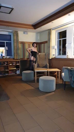 Horny in the hotel lobby