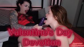 Valentine's Day Devotion ~ 4k Lesbians Jasper Reed sucks Amethyst Mars purple cock