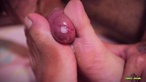 footjob camilo brown fucking alex disney feet and covering them in cum licking the cum and swaping it with alex