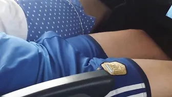 Straight guy gets hard on public bus