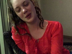 Young amateur teen in solo masturbation playing with herself