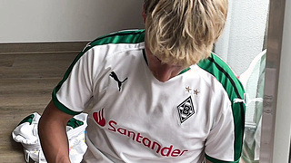 Cute blond diaper boy takes off his diaper after soccer practice