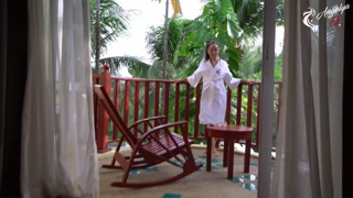 Horny stepsister sucks cock after bath and gets tit cumshot - AnGelya.G