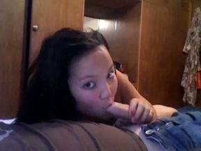 Chubby Chinese girlfriend gives me head before riding my dick