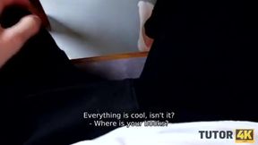 TUTOR4K. Smart boy finds way to lure strict mature tutor into hot sex