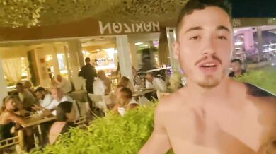 Petite French teen choked gushing on big cock beach public