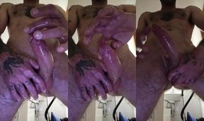 Solo Male Masturbation Oiled Cock