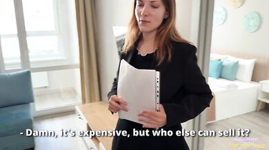 Real estate agent's big ass bearback cumshot quim tight